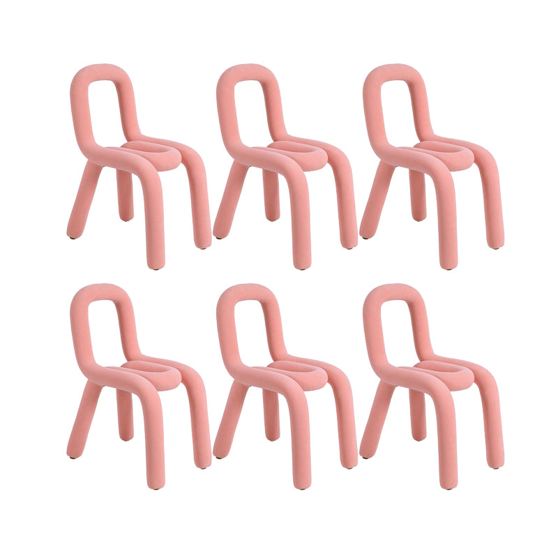 Home Fabric Dining Chairs Designer Style Open Back Armless Chair