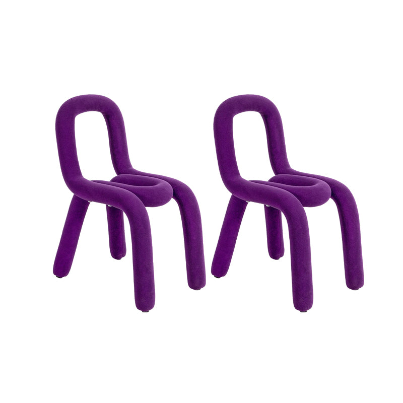 Home Fabric Dining Chairs Designer Style Open Back Armless Chair