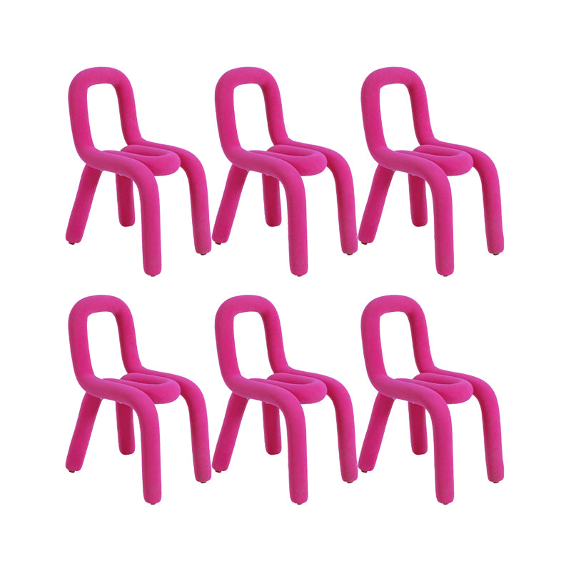 Home Fabric Dining Chairs Designer Style Open Back Armless Chair