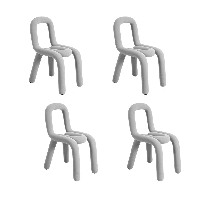 Home Fabric Dining Chairs Designer Style Open Back Armless Chair