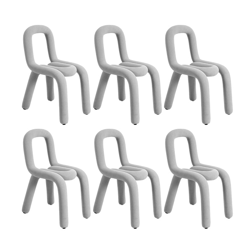 Home Fabric Dining Chairs Designer Style Open Back Armless Chair