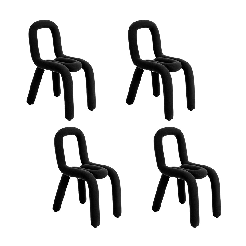 Home Fabric Dining Chairs Designer Style Open Back Armless Chair