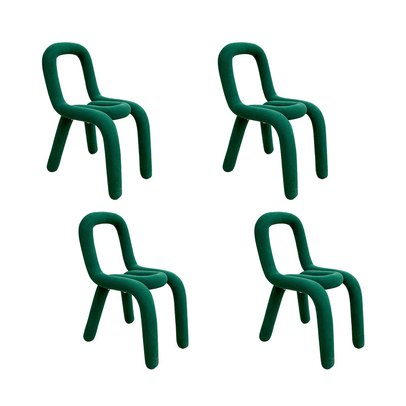 Home Fabric Dining Chairs Designer Style Open Back Armless Chair