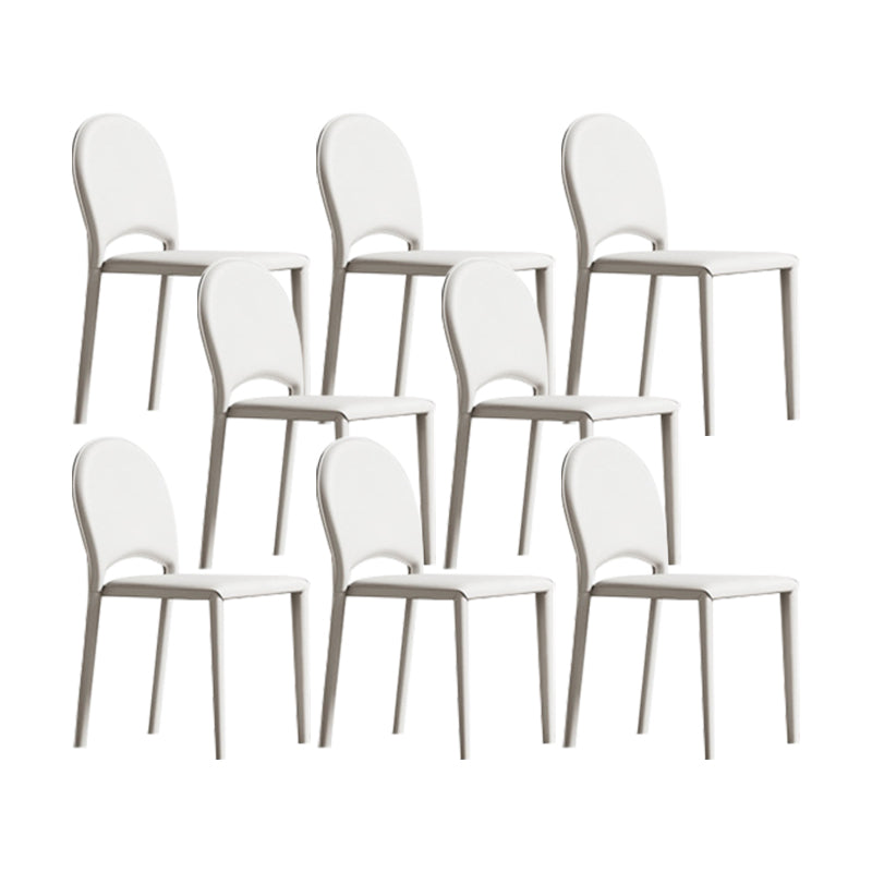 Indoor Faux Leather Side Chair Dining Room Armless Dining Chairs