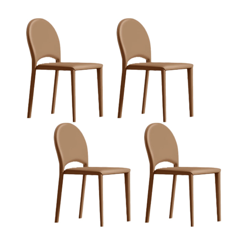 Indoor Faux Leather Side Chair Dining Room Armless Dining Chairs