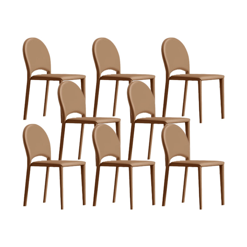 Indoor Faux Leather Side Chair Dining Room Armless Dining Chairs