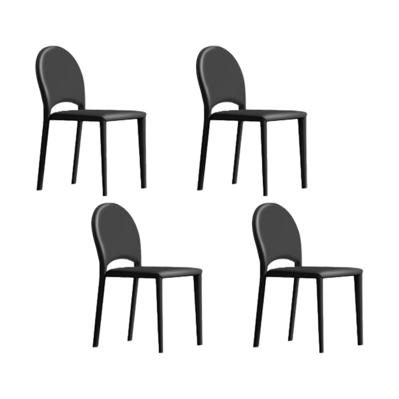 Indoor Faux Leather Side Chair Dining Room Armless Dining Chairs