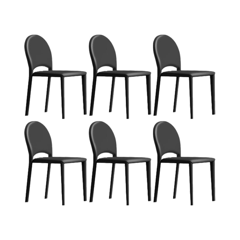 Indoor Faux Leather Side Chair Dining Room Armless Dining Chairs