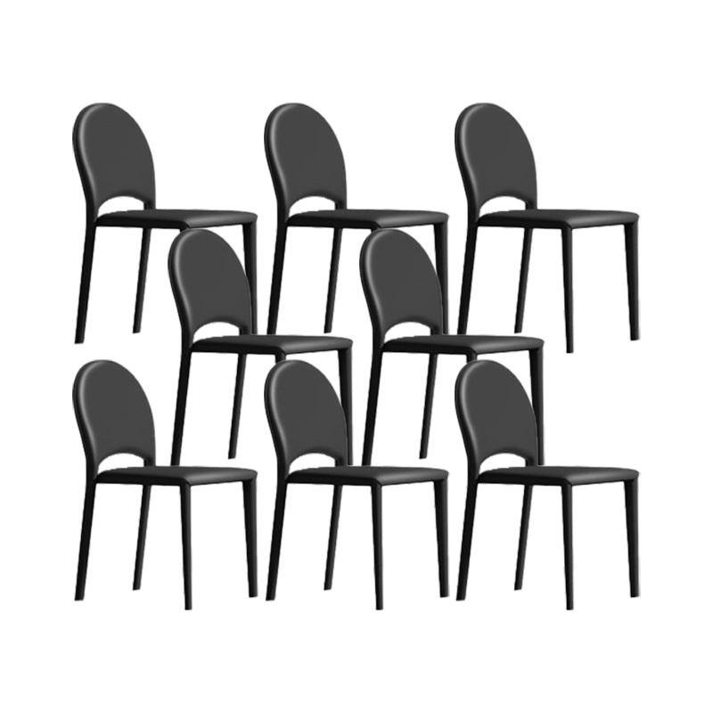 Indoor Faux Leather Side Chair Dining Room Armless Dining Chairs
