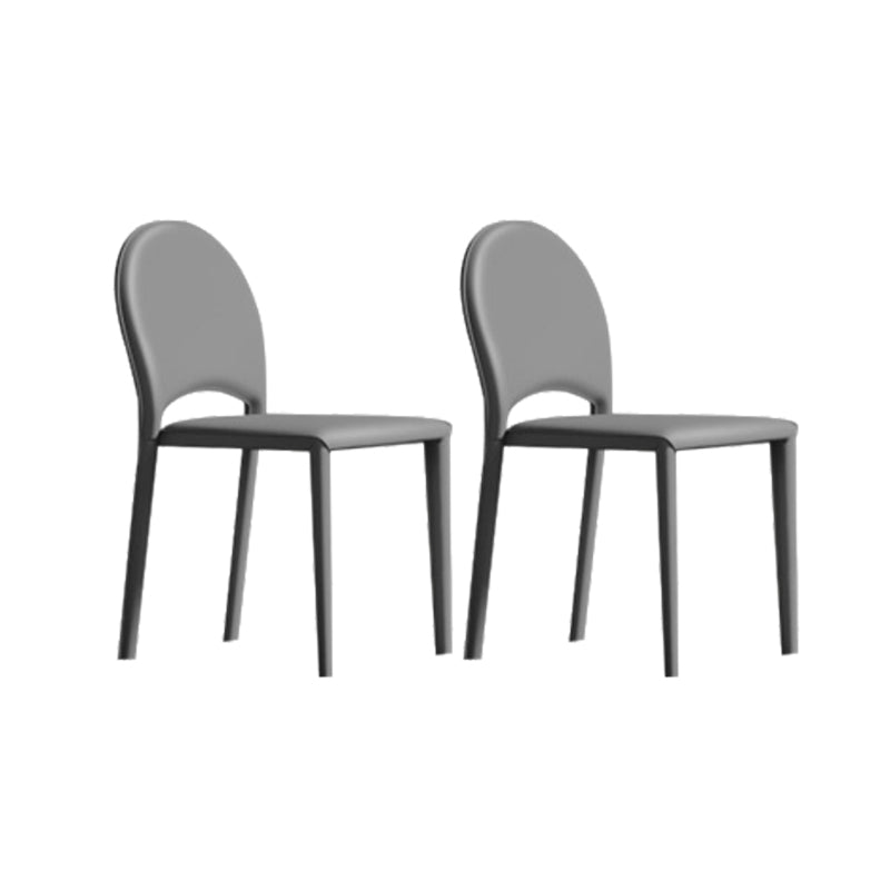 Indoor Faux Leather Side Chair Dining Room Armless Dining Chairs