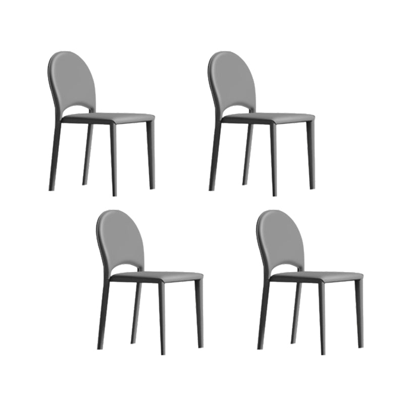 Indoor Faux Leather Side Chair Dining Room Armless Dining Chairs