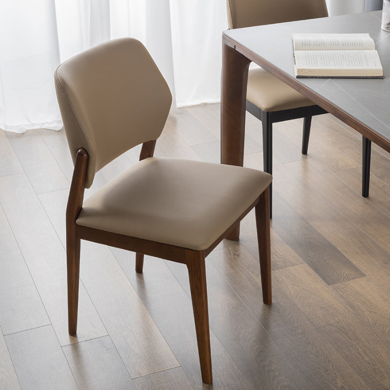 Industrial Upholstered Armless Chair Home Solid Wood Dining Chair