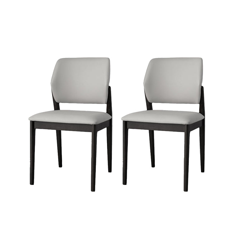 Industrial Upholstered Armless Chair Home Solid Wood Dining Chair