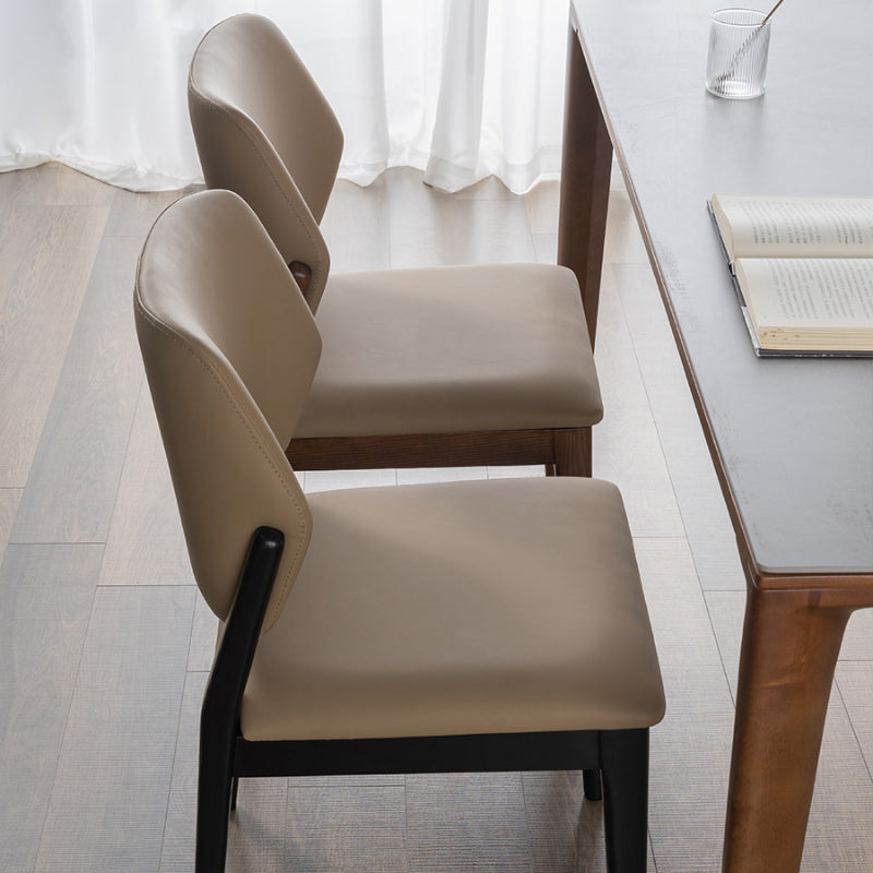 Industrial Upholstered Armless Chair Home Solid Wood Dining Chair