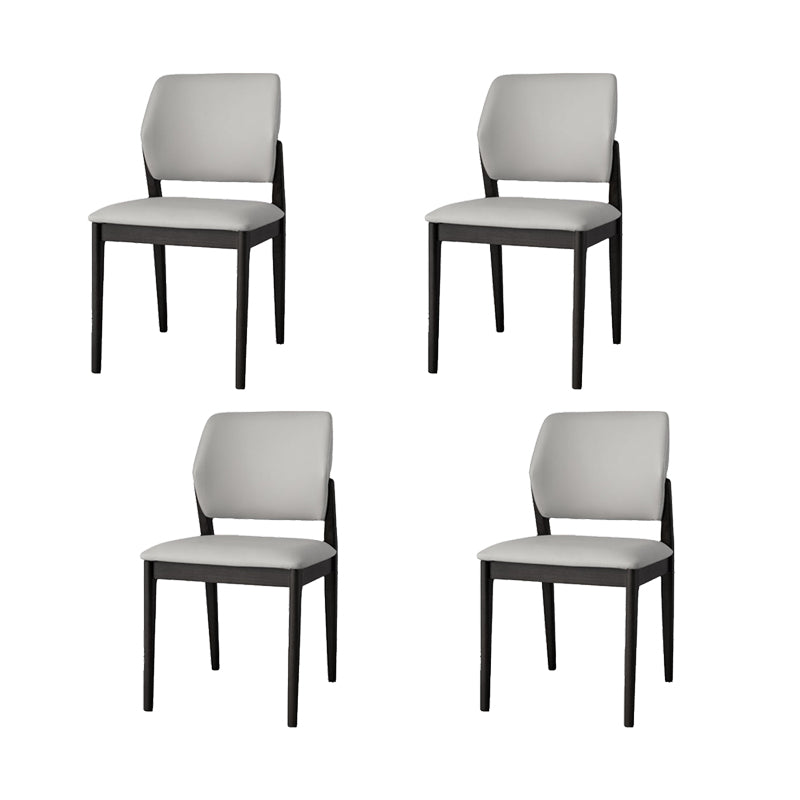 Industrial Upholstered Armless Chair Home Solid Wood Dining Chair