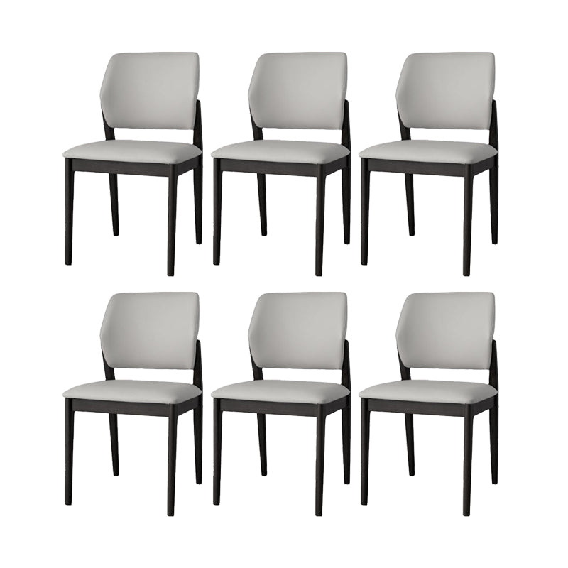 Industrial Upholstered Armless Chair Home Solid Wood Dining Chair