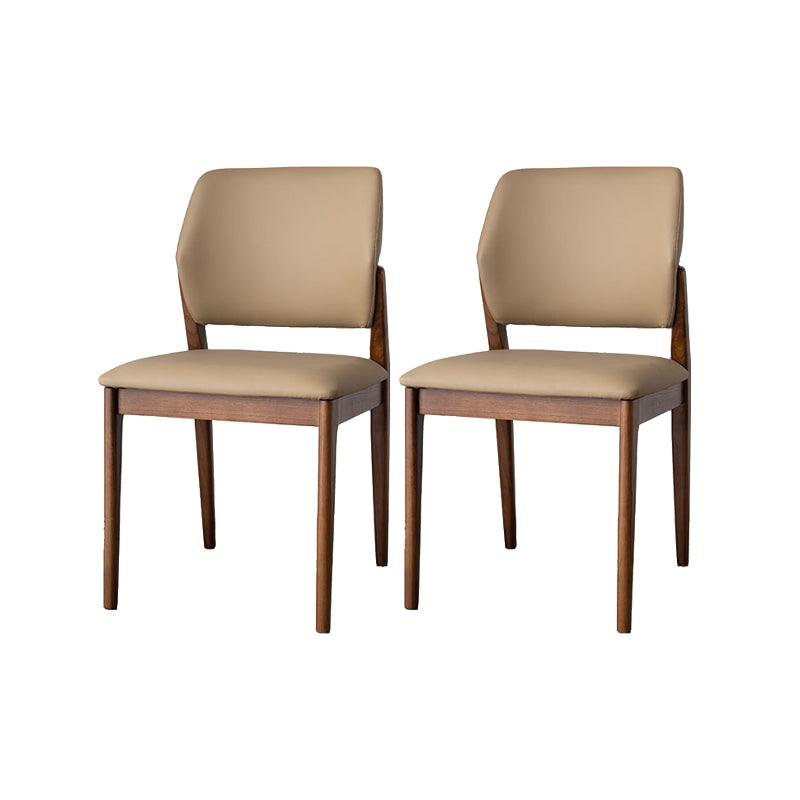 Industrial Upholstered Armless Chair Home Solid Wood Dining Chair