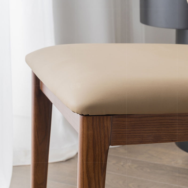 Industrial Upholstered Armless Chair Home Solid Wood Dining Chair