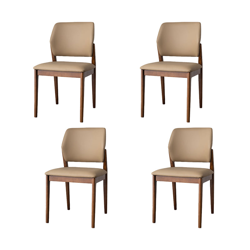 Industrial Upholstered Armless Chair Home Solid Wood Dining Chair