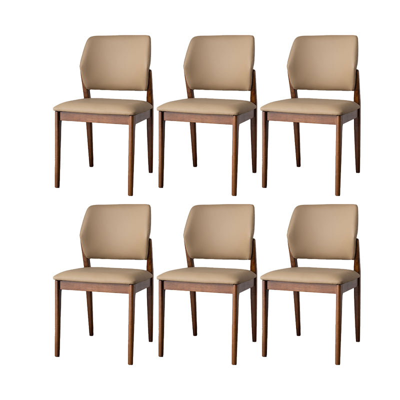 Industrial Upholstered Armless Chair Home Solid Wood Dining Chair