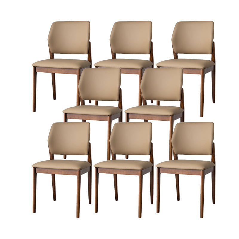 Industrial Upholstered Armless Chair Home Solid Wood Dining Chair