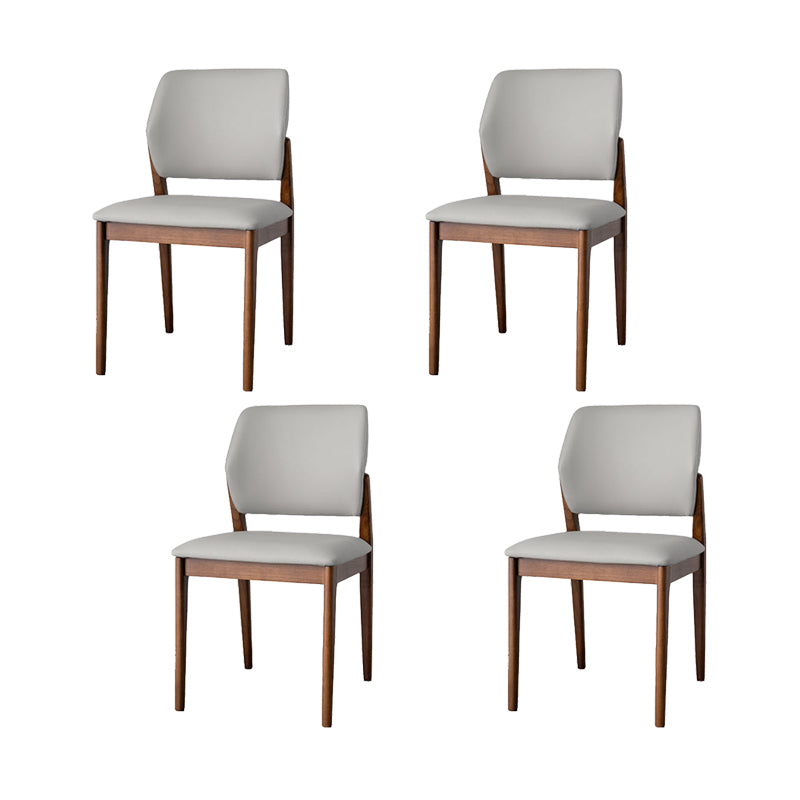 Industrial Upholstered Armless Chair Home Solid Wood Dining Chair