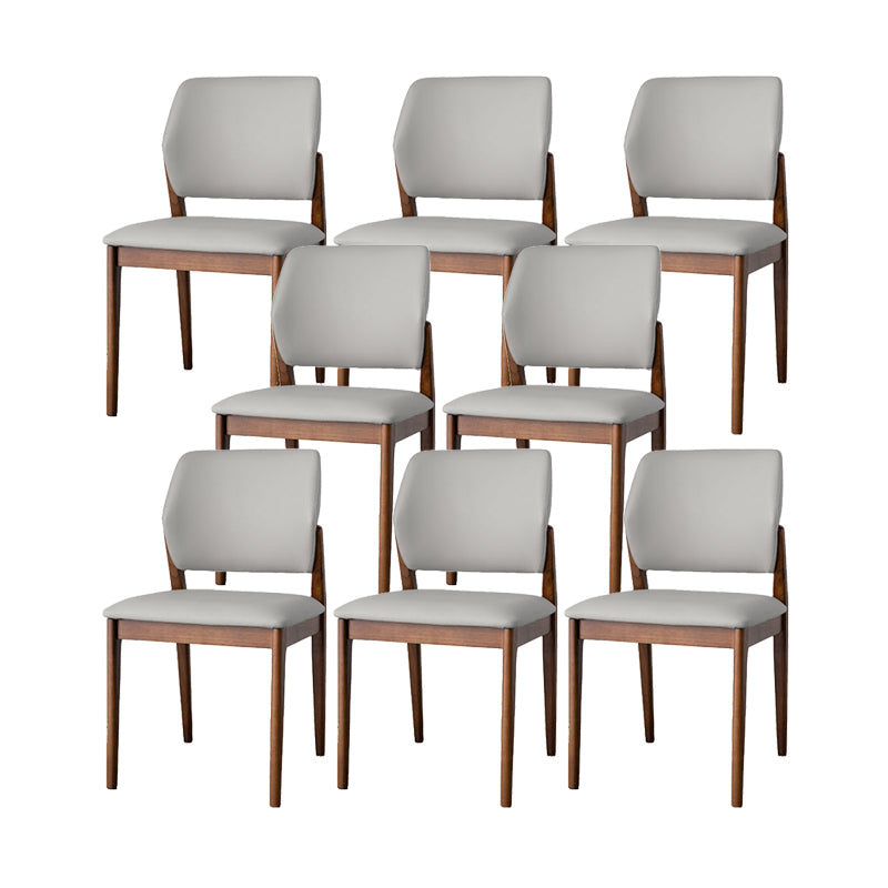 Industrial Upholstered Armless Chair Home Solid Wood Dining Chair