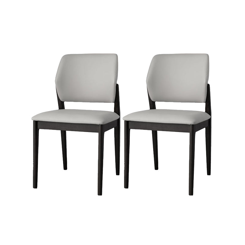 Industrial Upholstered Armless Chair Home Solid Wood Dining Chair