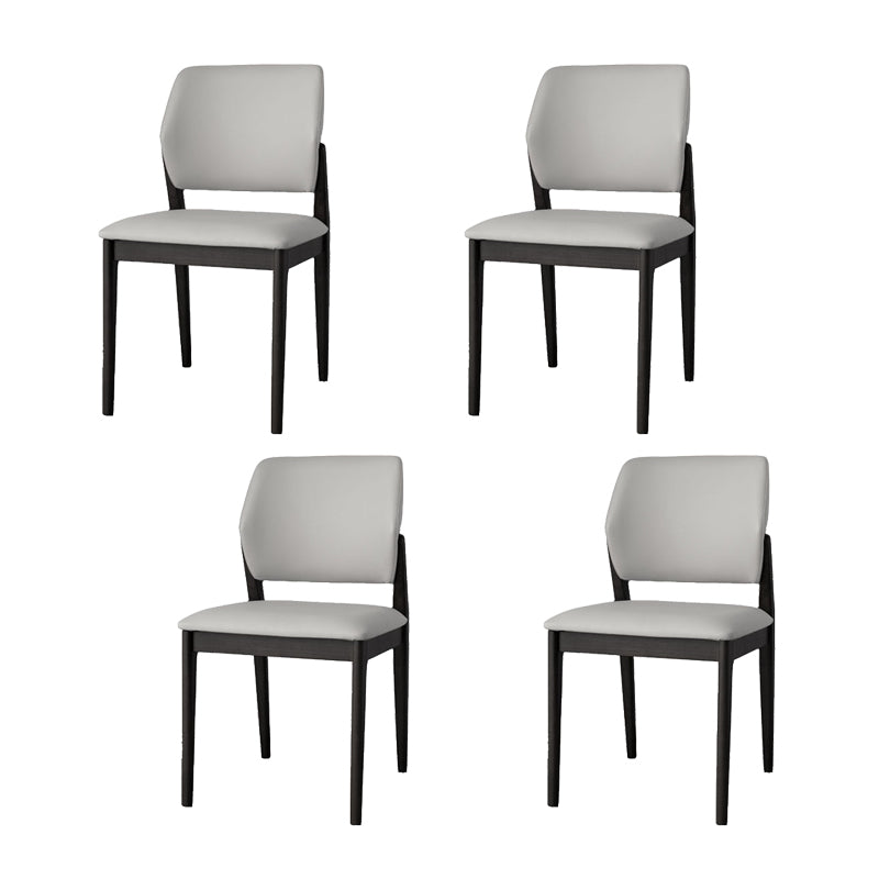 Industrial Upholstered Armless Chair Home Solid Wood Dining Chair