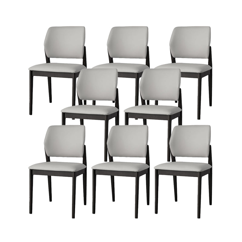 Industrial Upholstered Armless Chair Home Solid Wood Dining Chair