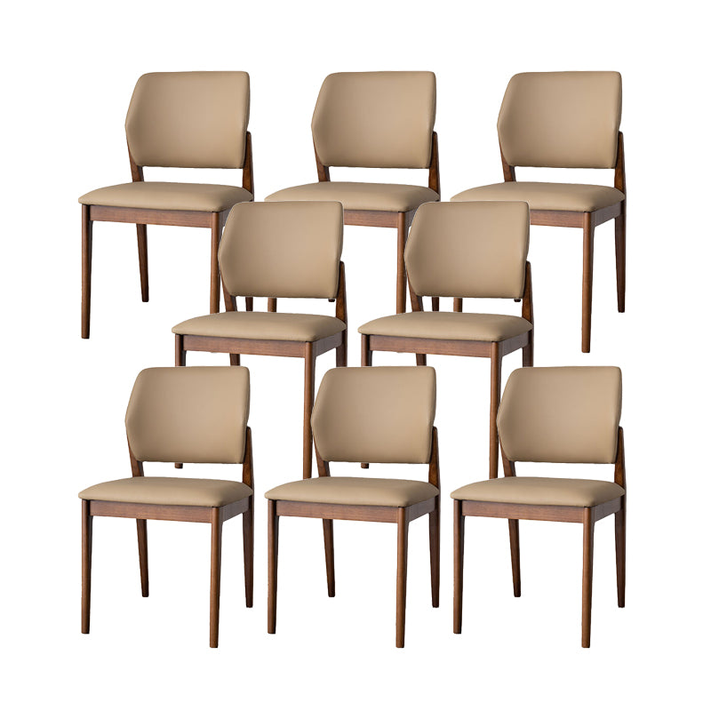 Industrial Upholstered Armless Chair Home Solid Wood Dining Chair