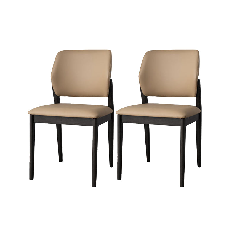 Industrial Upholstered Armless Chair Home Solid Wood Dining Chair