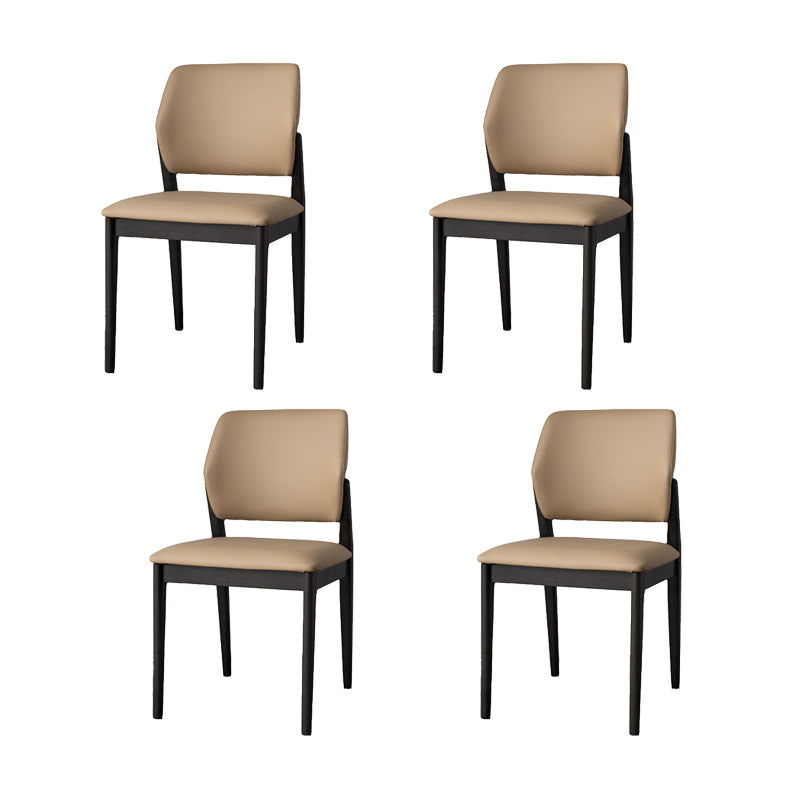 Industrial Upholstered Armless Chair Home Solid Wood Dining Chair