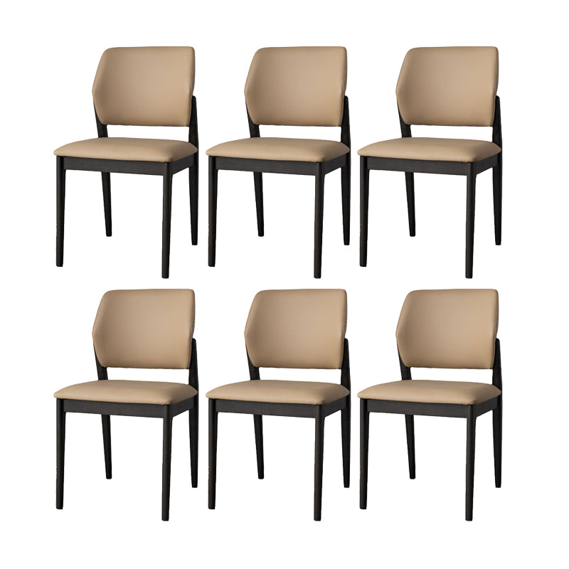 Industrial Upholstered Armless Chair Home Solid Wood Dining Chair