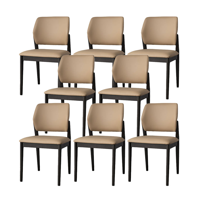 Industrial Upholstered Armless Chair Home Solid Wood Dining Chair