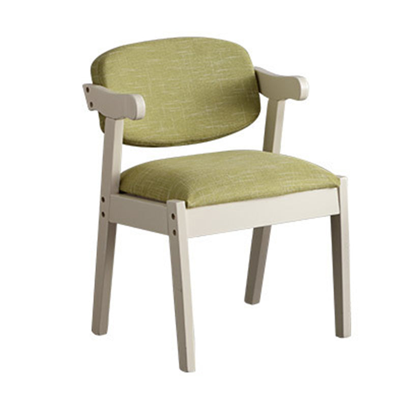 Solid Wood Dining Chair Modern Style Open Back Arm Chair for Dining Room