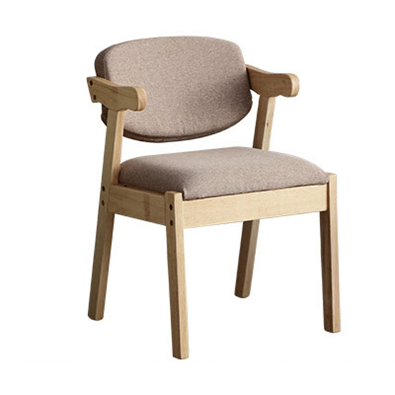 Solid Wood Dining Chair Modern Style Open Back Arm Chair for Dining Room