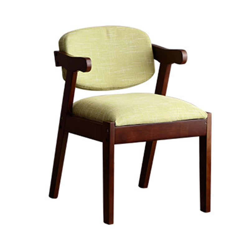 Solid Wood Dining Chair Modern Style Open Back Arm Chair for Dining Room
