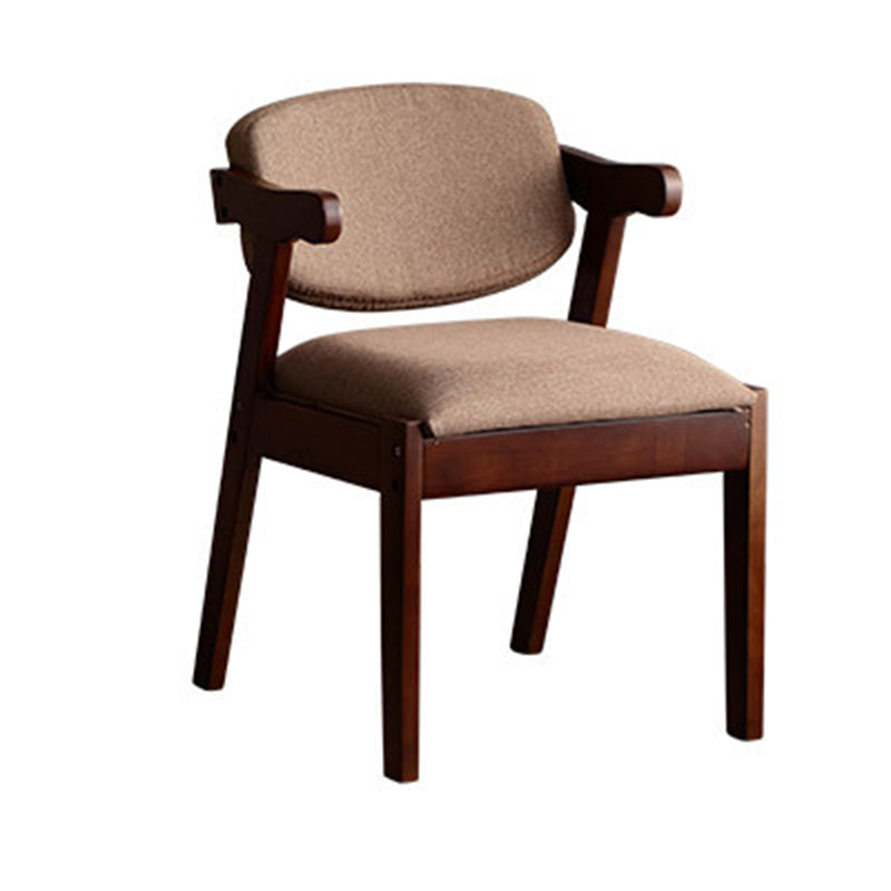 Solid Wood Dining Chair Modern Style Open Back Arm Chair for Dining Room