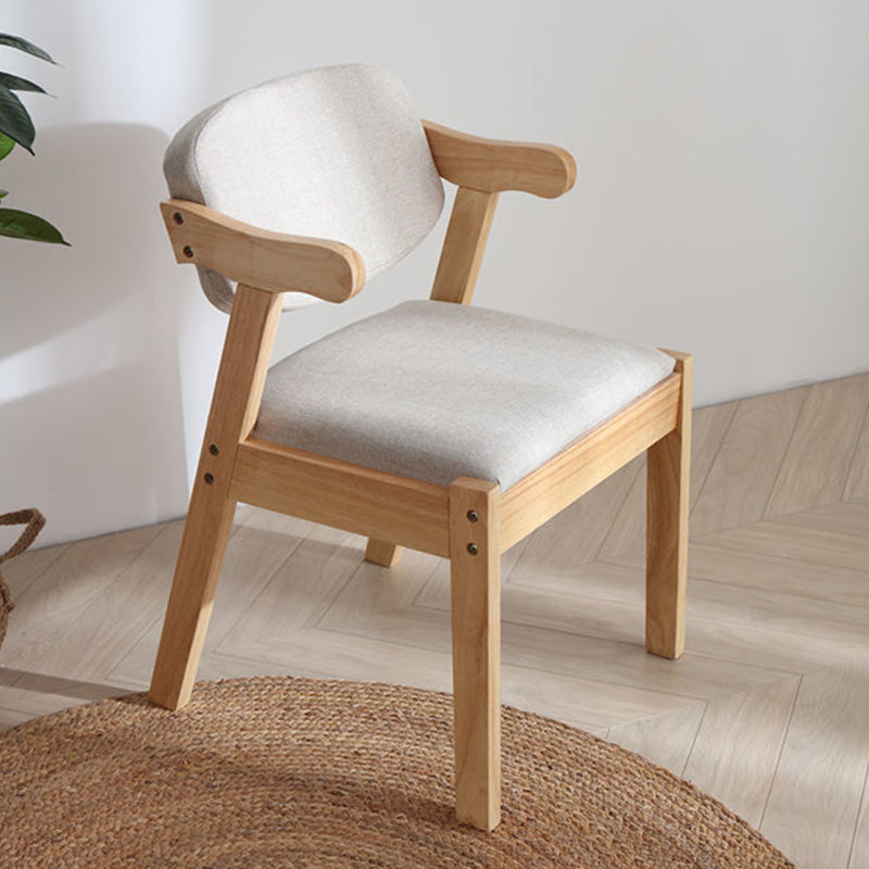 Solid Wood Dining Chair Modern Style Open Back Arm Chair for Dining Room