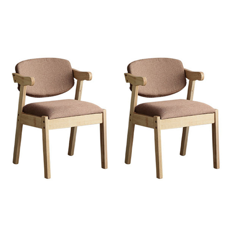 Solid Wood Dining Chair Modern Style Open Back Arm Chair for Dining Room