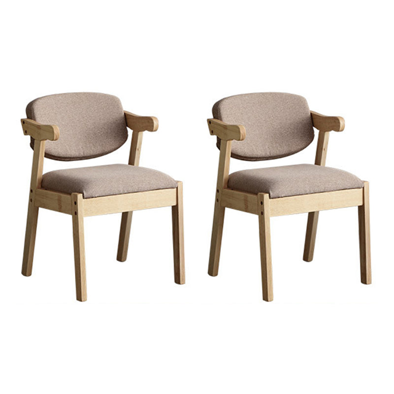 Solid Wood Dining Chair Modern Style Open Back Arm Chair for Dining Room