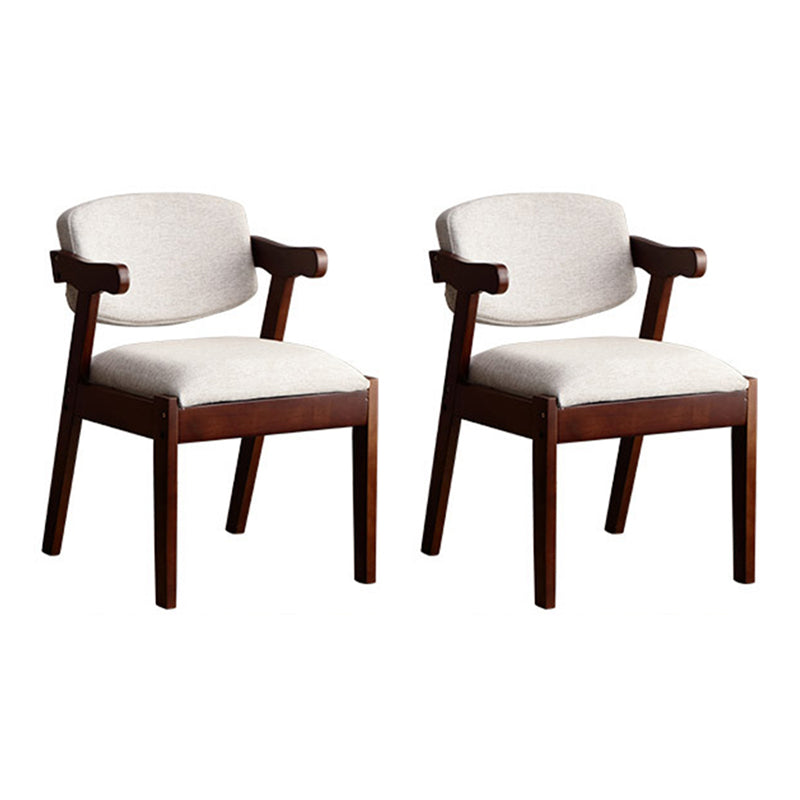 Solid Wood Dining Chair Modern Style Open Back Arm Chair for Dining Room