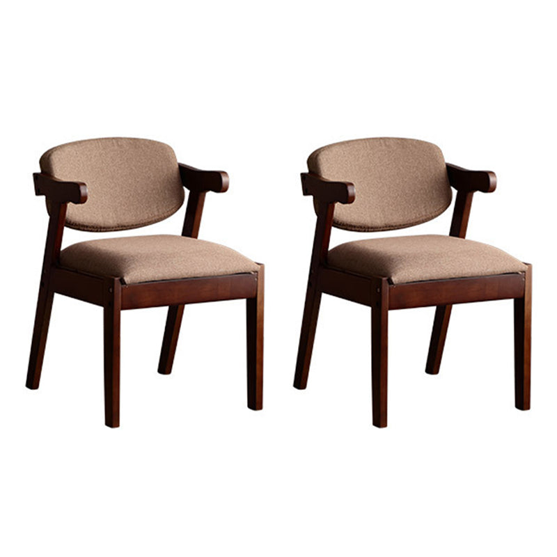 Solid Wood Dining Chair Modern Style Open Back Arm Chair for Dining Room
