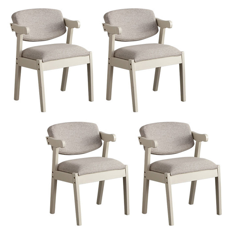 Solid Wood Dining Chair Modern Style Open Back Arm Chair for Dining Room