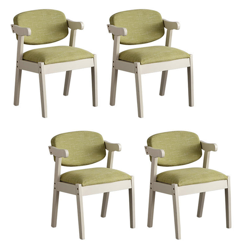 Solid Wood Dining Chair Modern Style Open Back Arm Chair for Dining Room