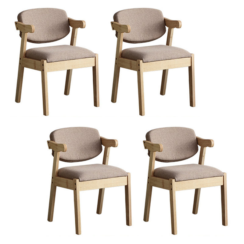 Solid Wood Dining Chair Modern Style Open Back Arm Chair for Dining Room