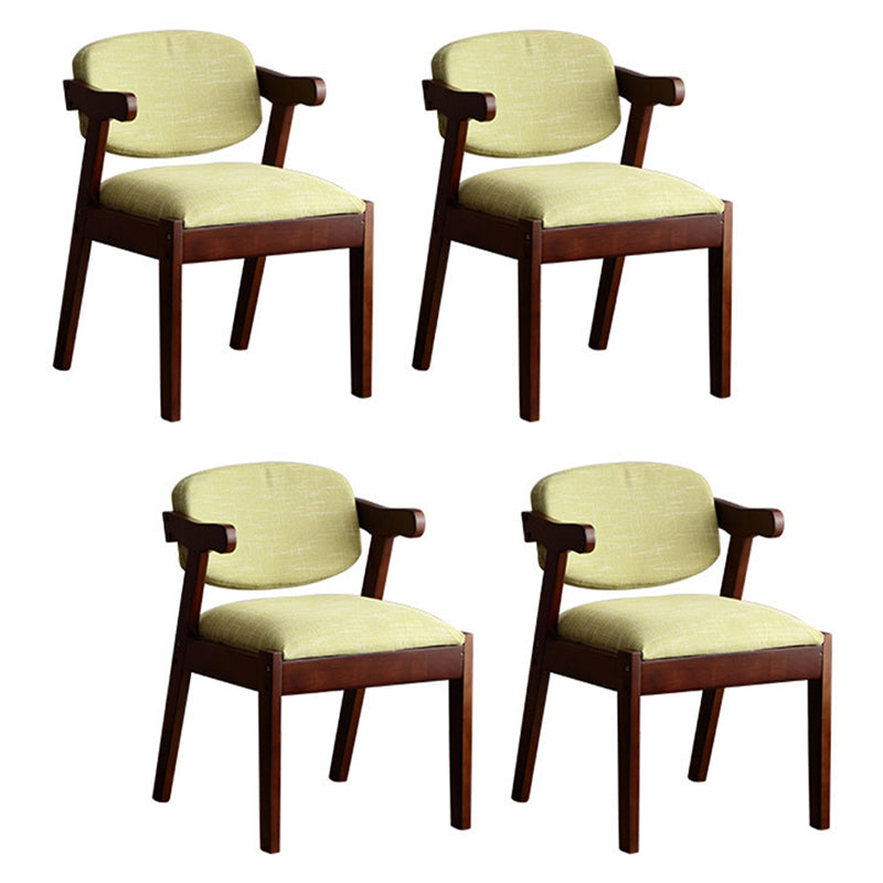 Solid Wood Dining Chair Modern Style Open Back Arm Chair for Dining Room