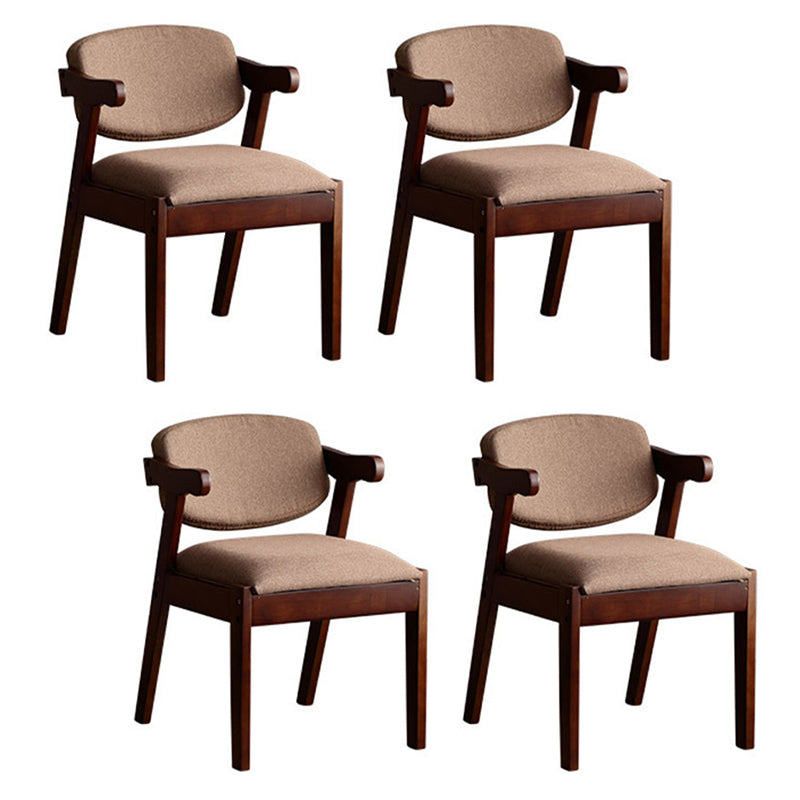 Solid Wood Dining Chair Modern Style Open Back Arm Chair for Dining Room
