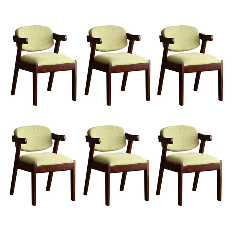Solid Wood Dining Chair Modern Style Open Back Arm Chair for Dining Room